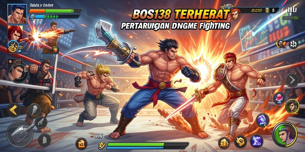 Screenshot gameplay BOS138 menampilkan pertarungan dinamis dengan aksi mendebarkan.
