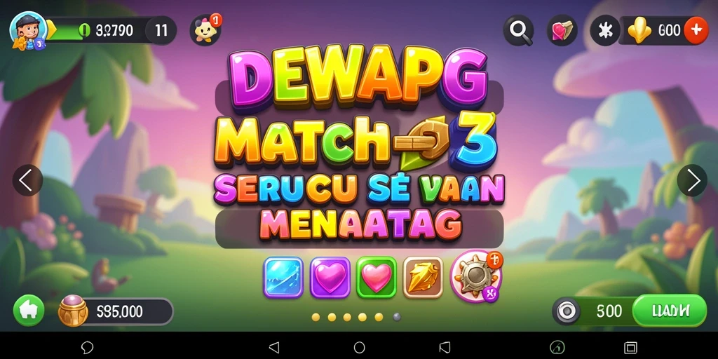 Tampilan gameplay DEWAPG yang seru dengan elemen Match-3.