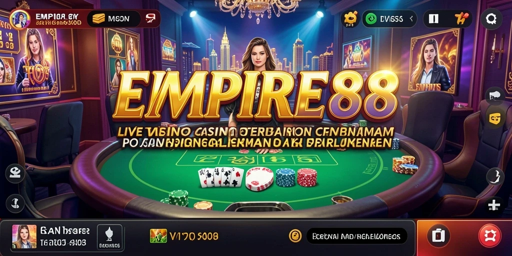 Tampilan utama EMPIRE88 menampilkan dealer langsung dan interaksi pemain.