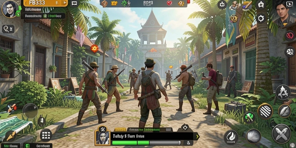 Tampilan gameplay <strong>FB333</strong> dengan interaksi sosial yang hidup dan menarik.