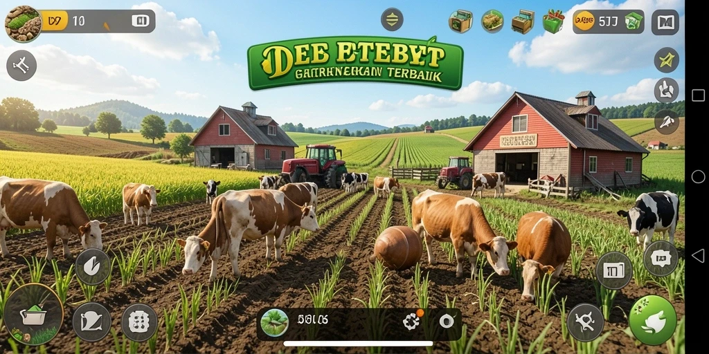 Tampilan gameplay <strong>IDEBET</strong> yang menakjubkan dengan aktivitas bertani yang seru.