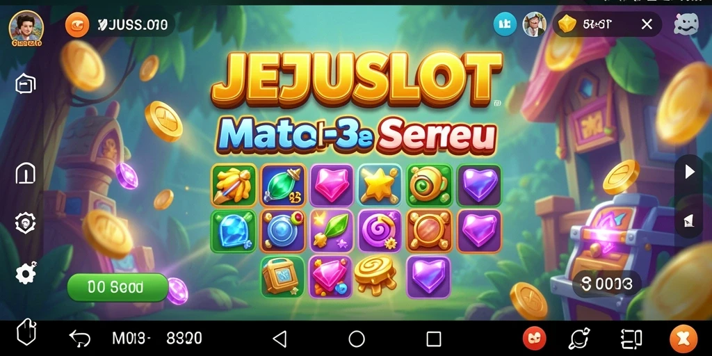 Tangkapan layar JEJUSLOT menampilkan gameplay mencocokkan simbol yang adiktif.