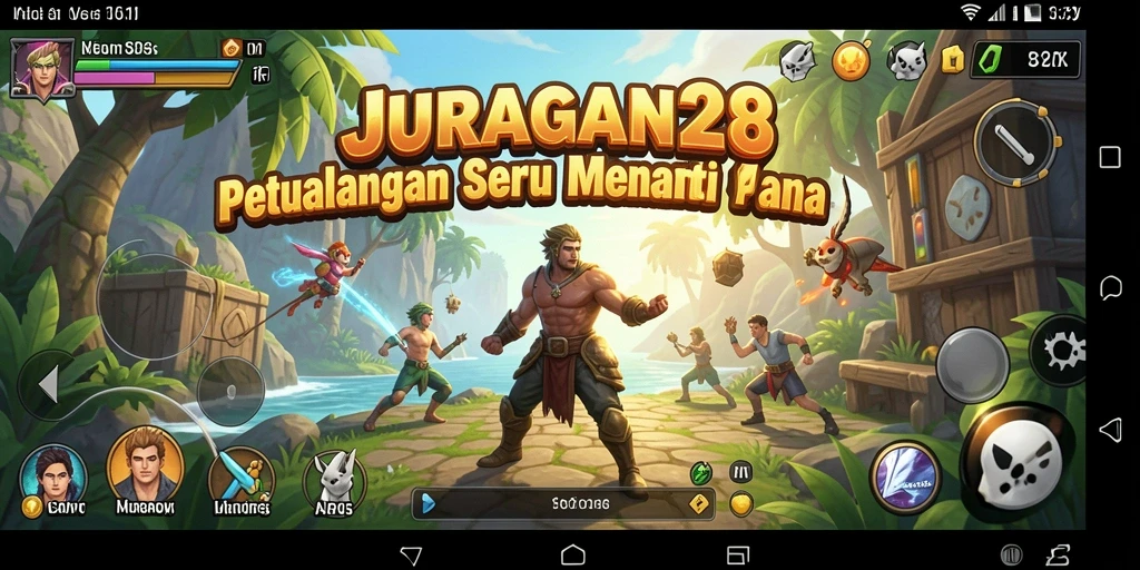 Tampilan dari gameplay JURAGAN28 dengan petualangan yang seru.