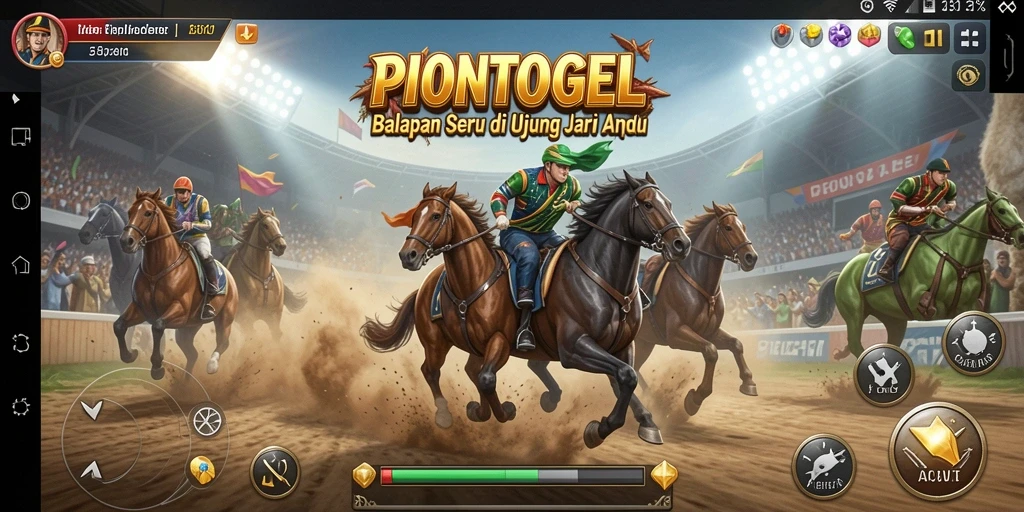 Tampilan gameplay balap seru di PIONTOGEL.