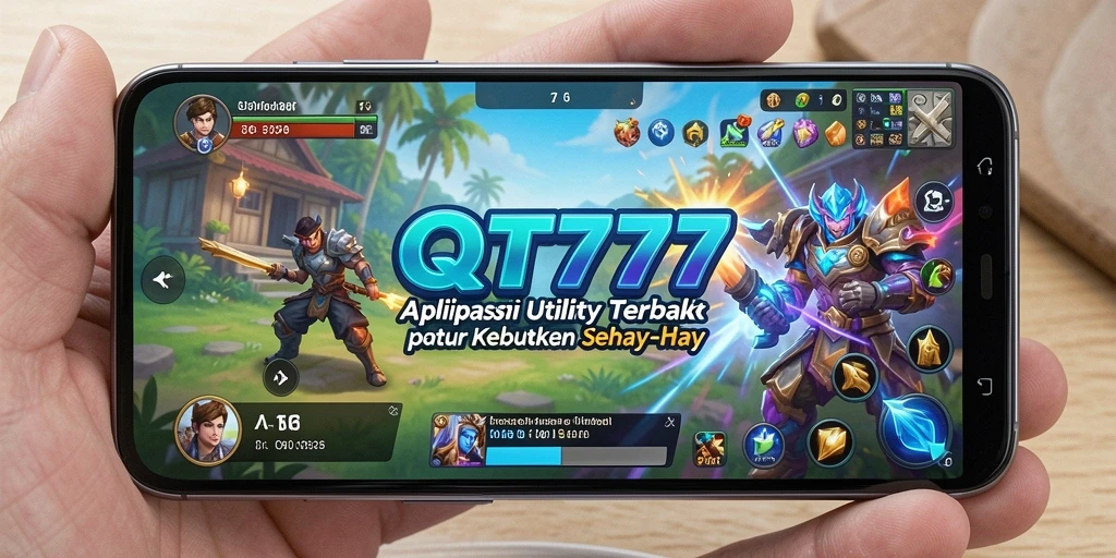 Tampilan antarmuka aplikasi QT777 yang menarik dan intuitif.