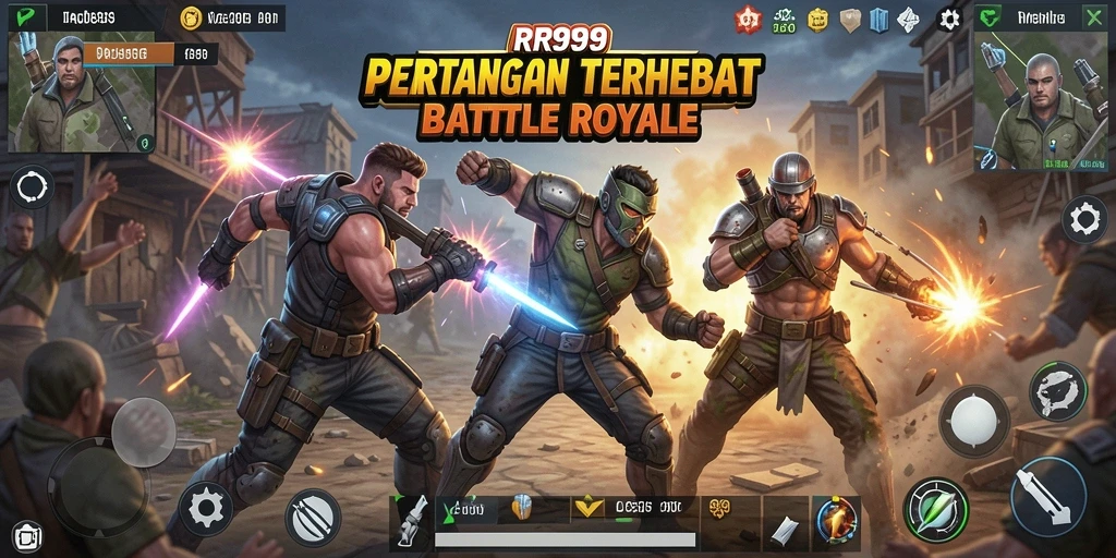 Tampilan gameplay Battle Royale yang menegangkan dan seru.